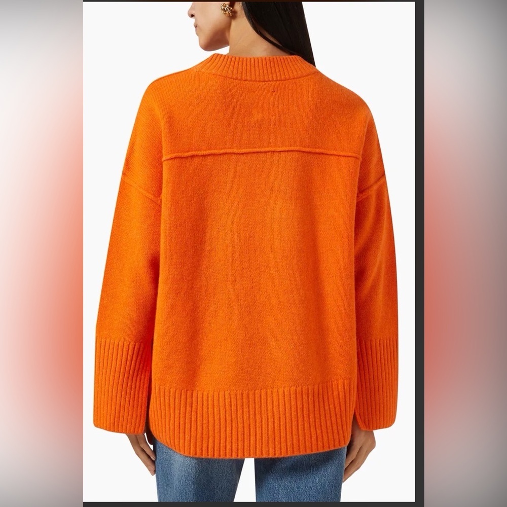 Day Birger et Mikkelsen bright Orange Crew Neck wool Sweater size S NWT - Picture 2 of 5